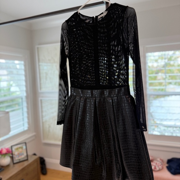chanel leather dress Chanel Print Dress Patent Leather Trim main image 1